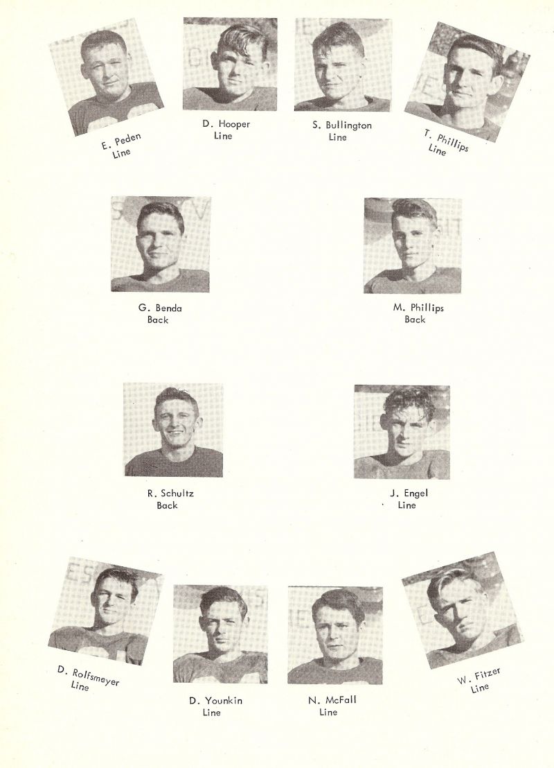 1952 Peden, Hooper, Bullington, Phillips, Benda, Shultz, Engel, Fritzer, McFall, Younkin, Rolfsmeyer,  