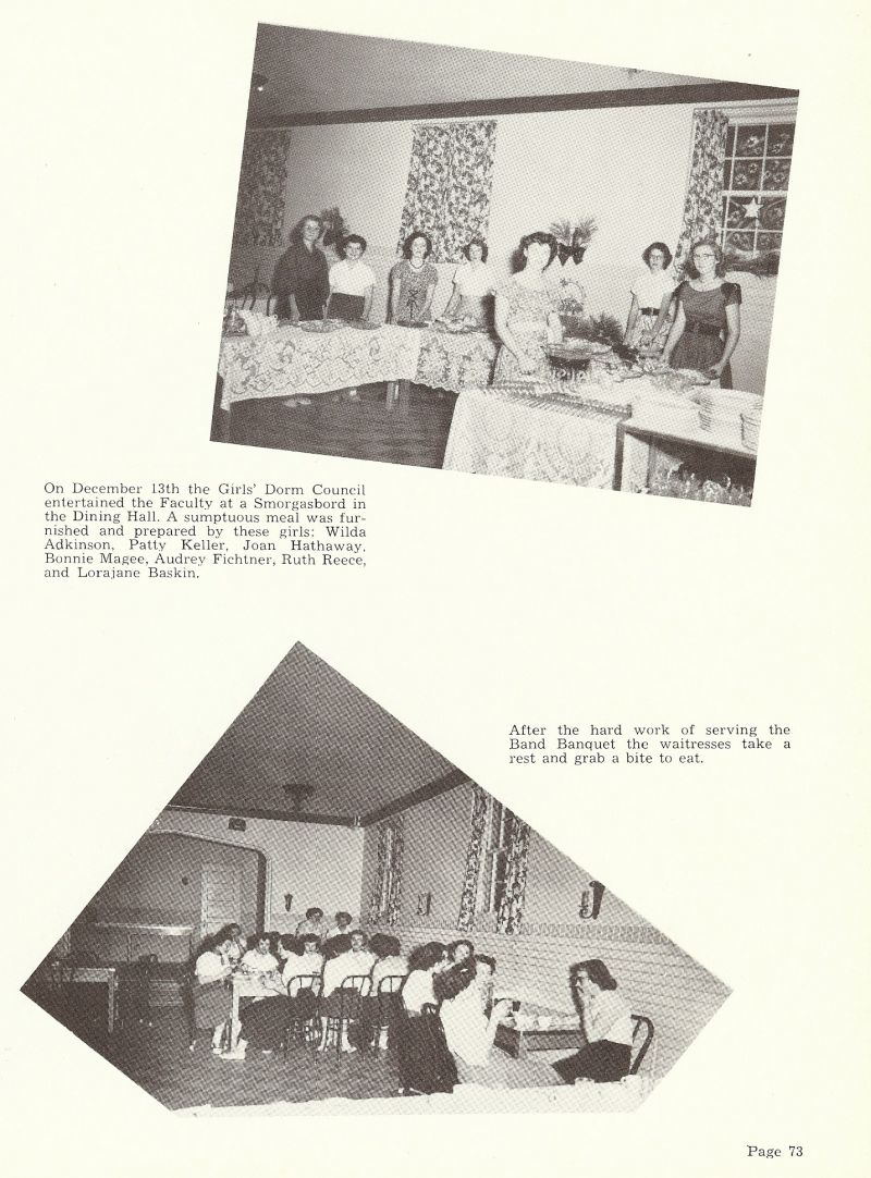 1953 Wilda Adkinson, Patty Keller, Joan Hathaway, Bonnie Magee, Audrey Fichtner, Ruth Reece, Larajane Baskin,