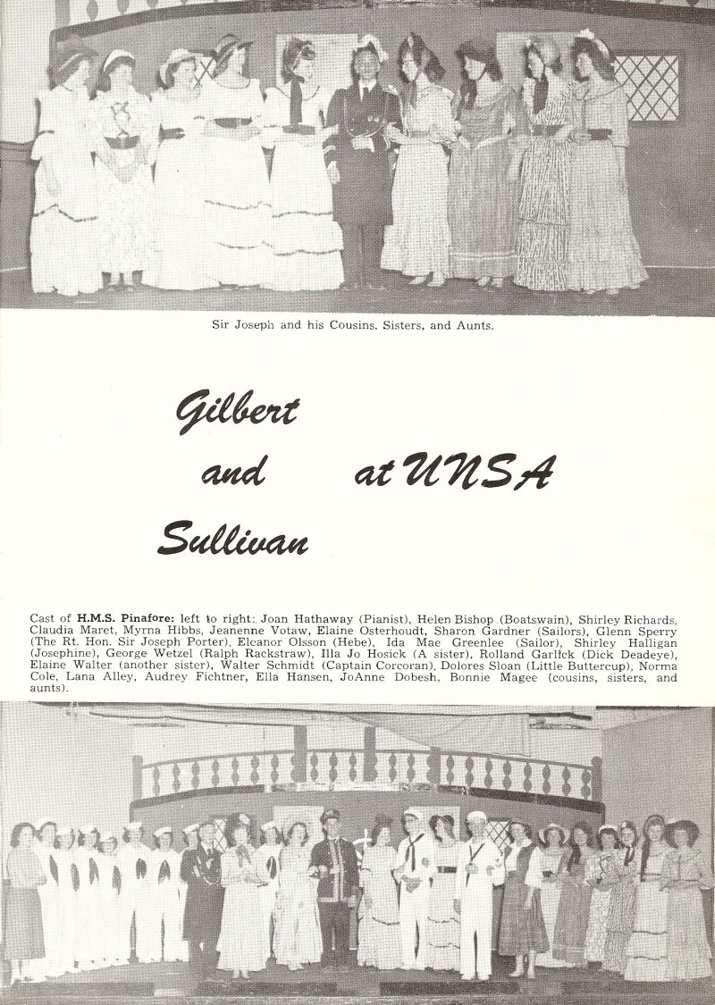 1953 Joan Hathaway, Helen Bishop, Shirley Richards, Claudia Maret, Myrna Hibbs, Jeanenne Votaw, Elaine Osterhoudt, Sharon Gardner, Glenn Sperry, Eleanor Olsson, Ida Mae Greenlee, Shirley Halligan, George Wetzel, Illa Jo Hosick, Rolland Garlick, Elaine Walter, Walter Schmidt, Delores Sloan, Norma Elaine Walter, Walter Schmidt, Delores Sloan, Norma Cole, Lana Alley, Audrey Fichtner, Ella Hansen, JoAnne Dobesh, Bonnie Magee, 