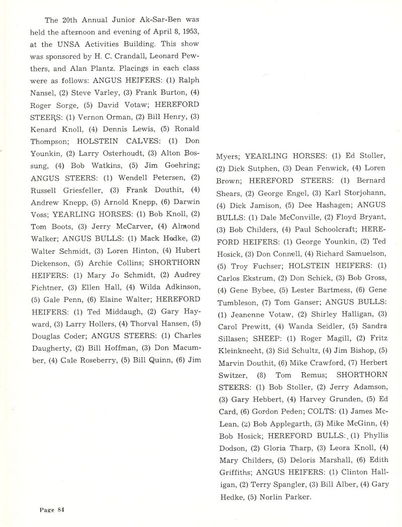 1953 H. C. Crandall. Horace Cradall. Leonard Pewthers. Alan Plantz. Ralph Nansel, Steve Varley, Frank Burton, Roger Sorge, David Votaw, Vernon Orman, Bill Henry, Kenard Knoll, Dennis Lewis, Ronald Thompson, Don Younkin, Larry Osterhoudt, Alton Bossung, Bob Watkins, Jim Goehring, Wendell Petersen, russell Griesfeller, Frank Douthit, Andrew Knepp, Arnold Knepp, Darwin Voss, Bob Knoll, Tom Boots, Jerry McCarver, Almond Walker, Mack Hedke, Walter Schmidt, Loren Hinton, Hubert Dickenson, Archie Collins, Mary Jo Schmidt, Audrey Fichtner, Ellen Hall, Wilda Adkinson, Gale Penn, Elaine Walter, Ted Middaugh, Gary Hayward, Larry Hollers, Thorval Hansen, Douglas Coder, Charles Daugherty, Bill Hoffman, Don Macumber, Cale Roseberry, Bill Quinn, Jim Myers, Ed Stoller, Dick Sutphen, Richard Sutphen, Dean Fenwick, Loren Brown, Bernard Shears, George Engel, Karl Storjohann, Dick Jamison, Dee Hashagen, Dale McConville, Floyd Bryant, Bob Childers, Paul Schoolcraft, George Younkin, Ted Hosick, Don Connell, Richard Samuelson, Troy Fuchser, Carlos Ekstrum, Don Schick, Bob Gross, Gene Bybee, Lester Bartmess, Gene Tumbleson, Tom Ganser, Jeanenne Votaw, Shirley Halligan, Carol Prewitt, Wanda Seidler, Sandra Sillasen, Roger Magill, Fritz Klenknecht, Sid Schultz, Jim Bishop, Marvin Douthit, Mike Crawford, Herbert Switzer, Tom Remus, Bob Stoller, Jerry Adamson, Gary hebbert, harvey Grunden, Ed Card, Gordon Peden, James McLean, Bob Applegarth, Mike McGinn, Bob Hosick, Phyllis Dodson, Gloria Tharp, Leora Knoll, Mary Childers, Deloris Marshall, Edith Griffiths, Clinton Halligan, Terry Spangler, Bill Alber, Gary Hedke, Norlin Parker,