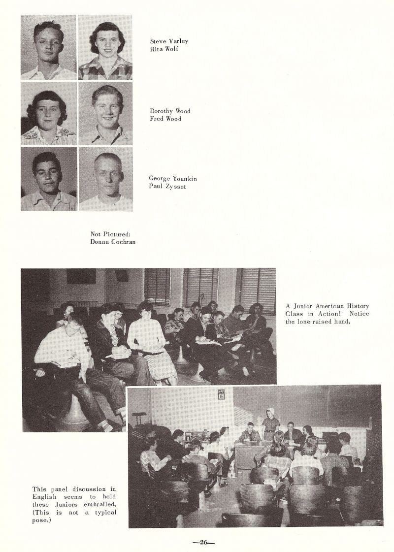 1954 Steve Varley, Rita Wolf, Dorothy Wood, Fred Wood, George Younkin, Paul Zysset, Donna Cochran, 