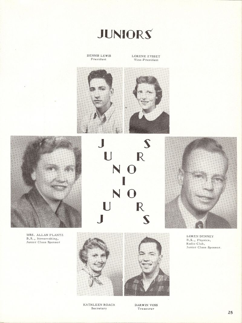 1955 Dennis Lewis, Lorene Zysset, Plantz, Lorren Denny, Darwin Voss, Kathleen Roach,   
