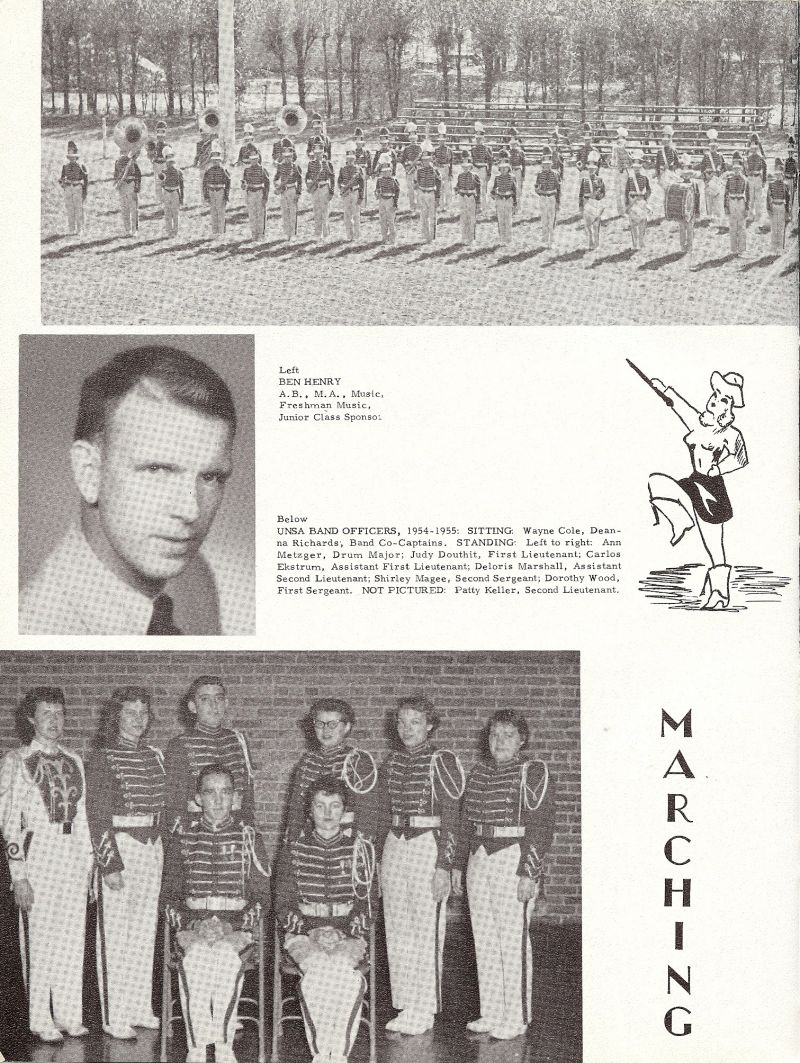 1955 Wayne Cole, Deanna Richards, Ann Metzger, Judy Douthit, Carlos Ekstrum, Deloris Marshall, Shirley Magee, Dorothy Wood, Patty Keller, Ben Henry.