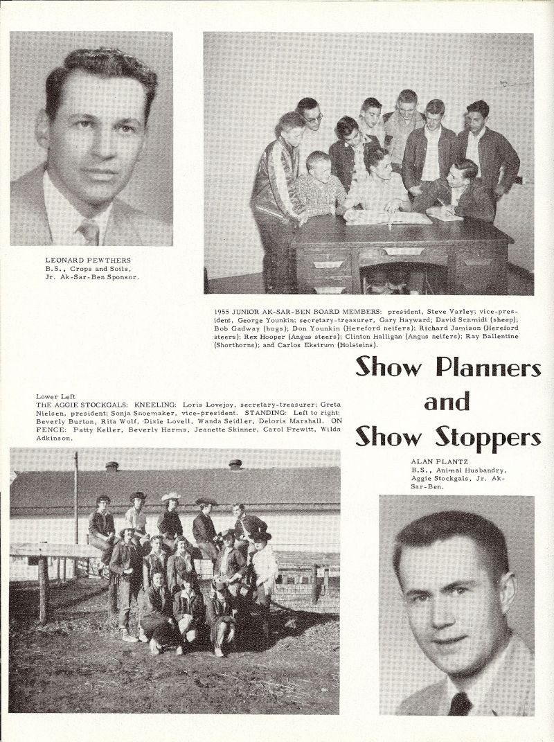 1955 Leonard Pewthers. Steve Varley, George Younkin, Gary Hayward, David Schmidt, Dob Gadway, Don Younkin, Richard Jamison, Rex Hooper, Clinton Halligan, Ray Ballentine, Carlos Ekstrum, Allan Plantz. Loris Lovejoy, Greta Nielsen, Sonja Shoemaker, Beverly Burton, Rita Wolf, Dixie Lovell, Wanda Seidler, Delris Marshall, Patty Keller, Beverly Harms, Jeanette Skinner, Carol Prewitt, Wilda Adkinson,