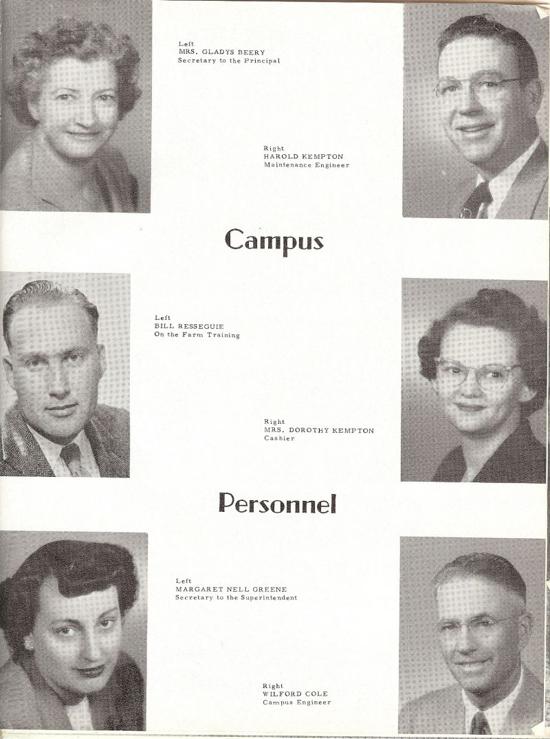 1955 Gladys Beery. Harold Kempton. Dorothy Kempton. Bill Ressequie. Margaret Nell Green. Wilford Cole.