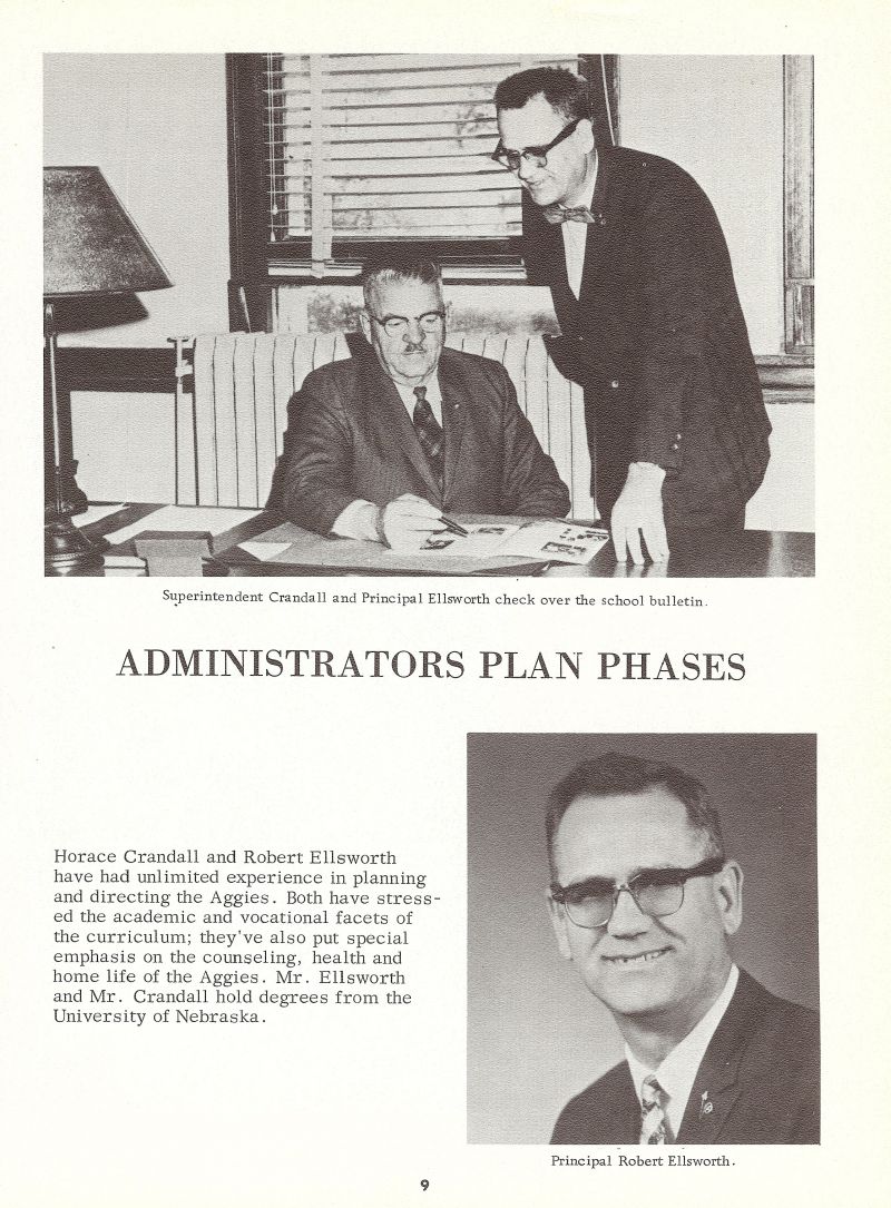 1962 Superintendent Horace Crandall. and Principal Robert Ellsworth.