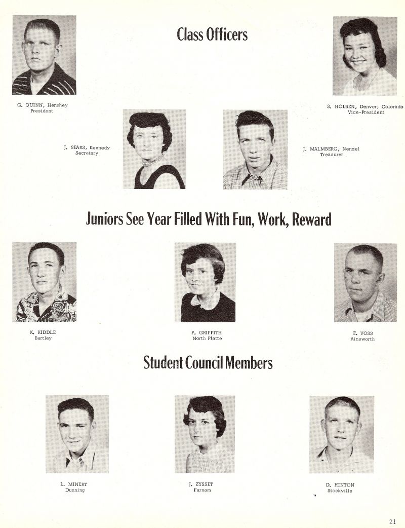 1957 Quinn, Sears, Malmberg, Holben, Voss, Griffith, Riddle, Minert, Zysset, Hinton,    