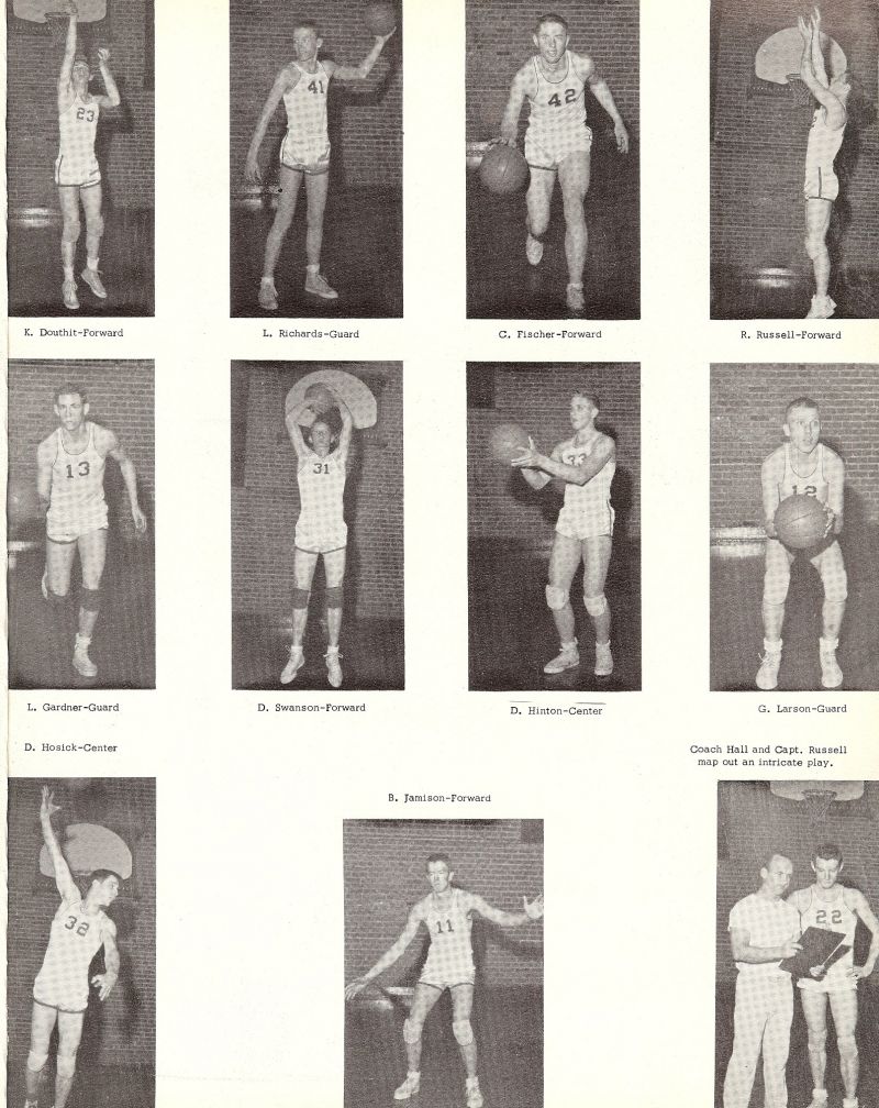 1957 Douthit, Richards, Fischer, Russell, Larson, Hinton, Hall, Jamison, Swanson, Gardner, Hosick,   