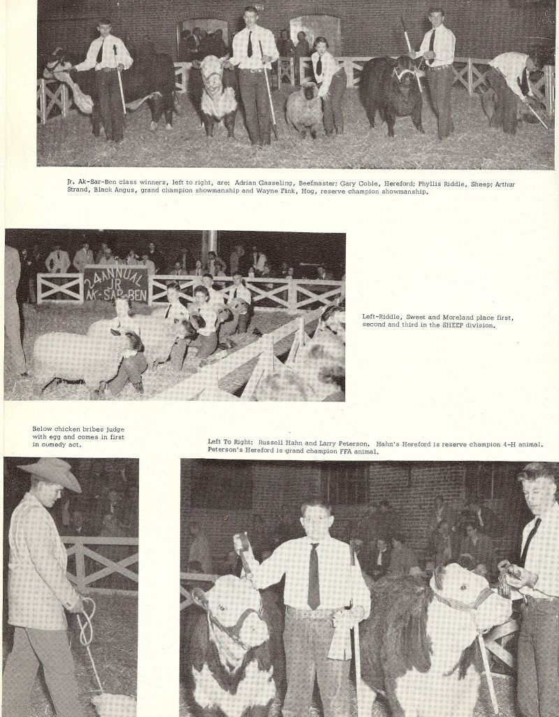 1957 Adrian Gasseling, Gary Coble, Phyllis Riddle, Arthur Strand, Wayne Fink, Sweet, Moreland, Russell Hahn, Larry Peterson,  