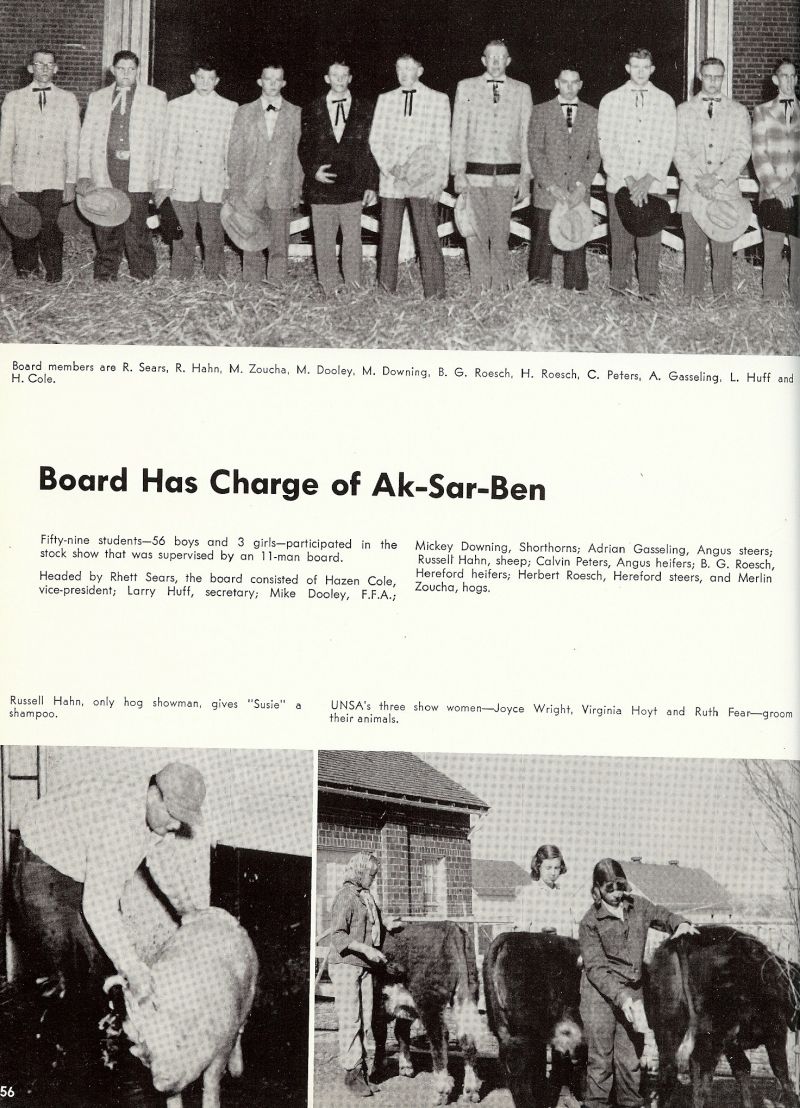 1959 Sears, Russell Hahn, Mert Zoucha, Mike Dooley, Downing, Roesch, Peters, Gasseling, Larry Huff, Hazen Cole, Joyce Wright, Virginia Hoyt, Ruth Fear,