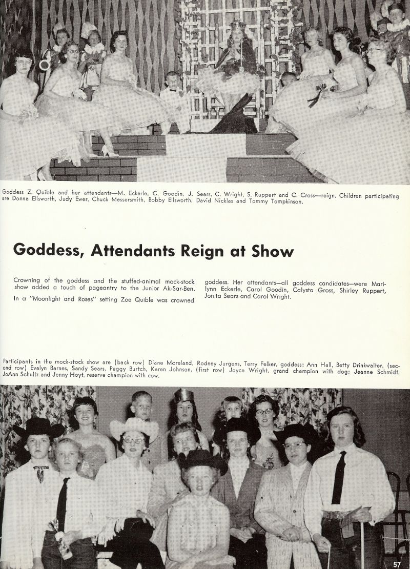 1959 Zoe Quible, Marilynn Eckerle, Carol Goodwin, Jonita Sears, Carol Wright, Shirley Ruppert, Calysta Gross, Donna Ellsworth, Judy Ewer, Chuck Messersmith, Bobby Ellsworth, David Nicklas, Tommy Tompkinson, Diane Moreland, Rodney Jurgens, Terry Felker, Ann Hall, Betty Drinkwalter, Evalyn Barnes, Sandy Sears, Peggy Burtch, Karen Johnson, Joyce Wright, Jeanne Schmidt, JoAnn Schultz, Jenny Hoyt, 