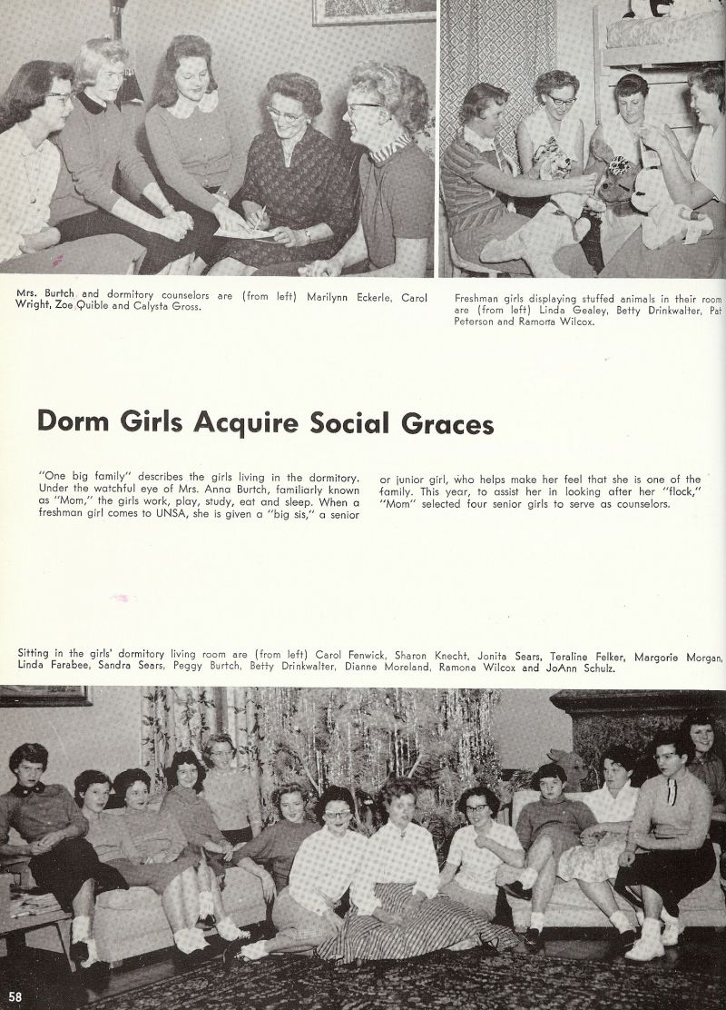 1959 Anna Burtch. Mom Burtch. Marilynn Eckerle, Carol Wright, Zoe Quible, Calysta Gross, Linda Gealey, Betty Drinwalter, Pat Peterson, Ramona Wilcox, Carol Fenwick, Sharon Knecht, Jonita Sears, Taraline Felker, Terry Felker, Margorie Morgan, Linda Farabee, Sandra Sears, Peggy Burtch, Betty Drinkwalter, Dianne Moreland, Ramona Wilcox, JoAnn Schulz, 