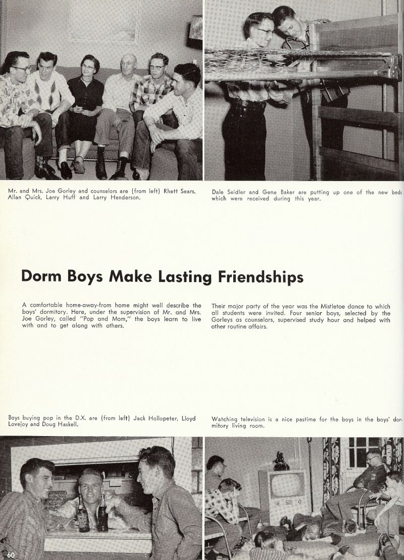 1959 Ella Gorley. Mom Gorley. Joe Gorley. Pop Gorley. Rhett Sears, Allan Quick, Larry Huff, Larry Henderson, Dale Seidler, Gene Baker, Jack Hollopeter, Lloyd Lovejoy, Doug Haskell,   