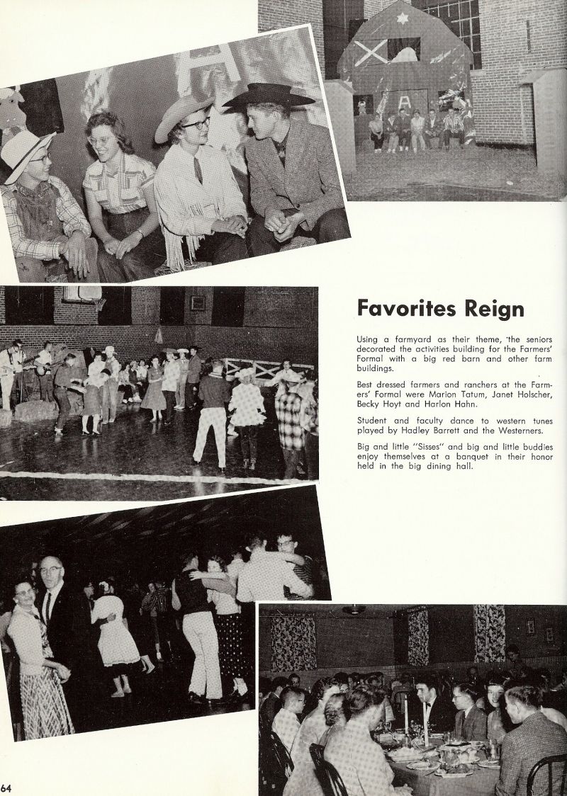 1959 Marion Tatum, Janet Holscher, Becky Hoyt, Harlon Hahn, Hadley Barrett,