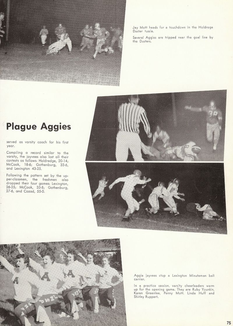 1959 Jay Mott, Ruby Younkin, Karen Greenlee, Penny Mott, Linda Huff, Shirley Ruppert,