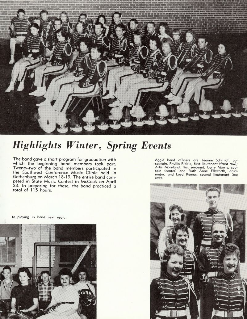 1960 Jeanne Schmidt, Phyllis Riddle, Arlis Moreland, Larry Morris, Ruth Anne Ellsworth, Loyd Remus,