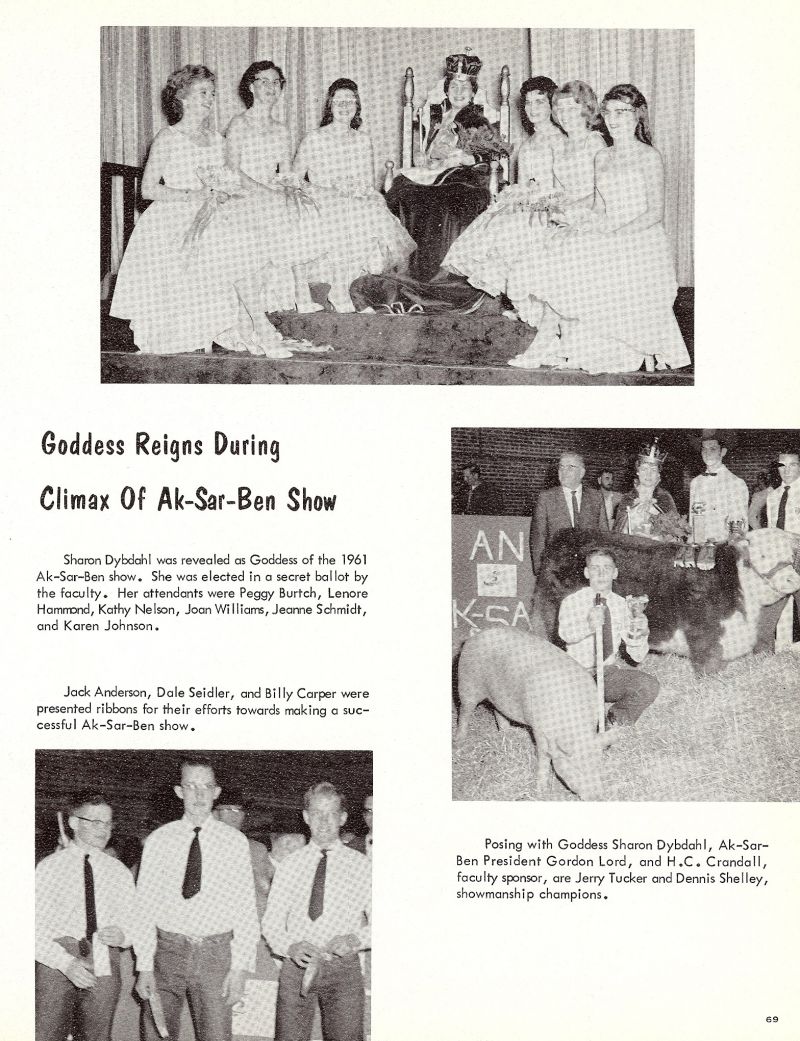 1961 Sharon Dybdahl, Peggy Burtch, Lenore Hammond, Kathy Nelson, Joan Williams, Jeanne Schmidt, Karen Johnson, Jack Andersen, Dale Seidler, Billy Carper, Bill Carper, Gordon Lord, Horace Crandall. H.C. Crandall. Jerry Tucker, Dennis Shelley,
