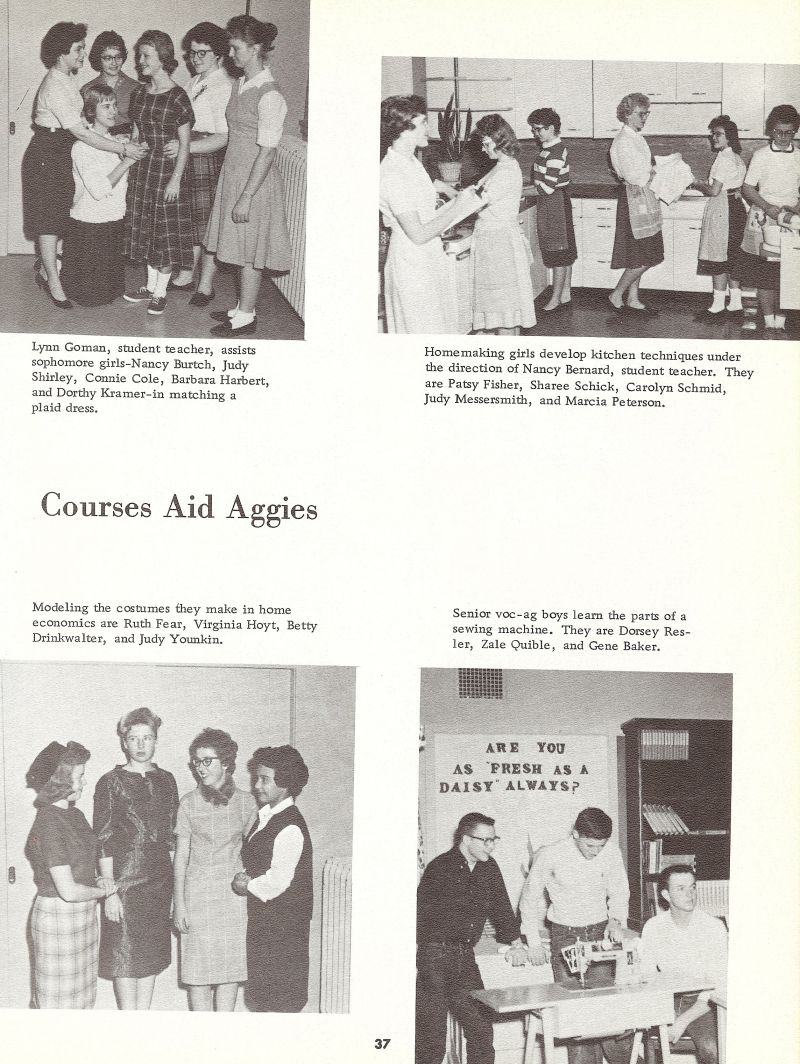 1962 Lynn Gorman, Nancy Burtch, Judy Shirley, Connie Cole, Barbara Harbert, Barb Harbert, Dorthy Kramer, Nancy Bernard, Patsy Fisher, Sharee Schick, Carolyn Schmid, Judy Messersmith, Marcia Peterson, Ruth Fear, Virginia Hoyt, Betty Drinkwalter, Judy Younkin, Dorsey Resler, Zale Quible, Gene Baker,
