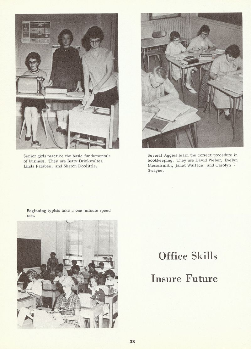 1962 Betty Drinkwalter, linda Farabee, Sharon Doolittle, David Weber, Evelyn Messersmith, Janet Wallace, Carolyn Swayne, 