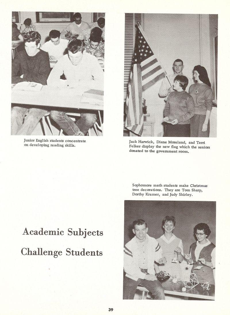 1962 Jack Harwick, Diane Moreland, Terri Felker, Tom Sharp, Dorthy Kramer, Judy Shirley,