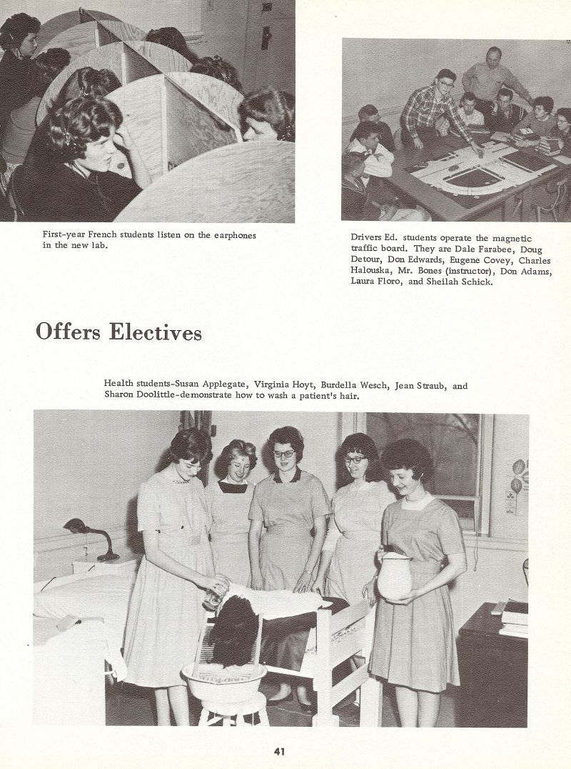 1962 Dale Farabee, Doug Detour, Don Edwards, Eugene Covey, Charles Halouska, Mr. Bones, Don Adams, Laura Floro, Sheilah Schick, Susan Applegate, Virginia Hoyt, Burdella Wesch, Jean Straub, Sharon Doolittle,