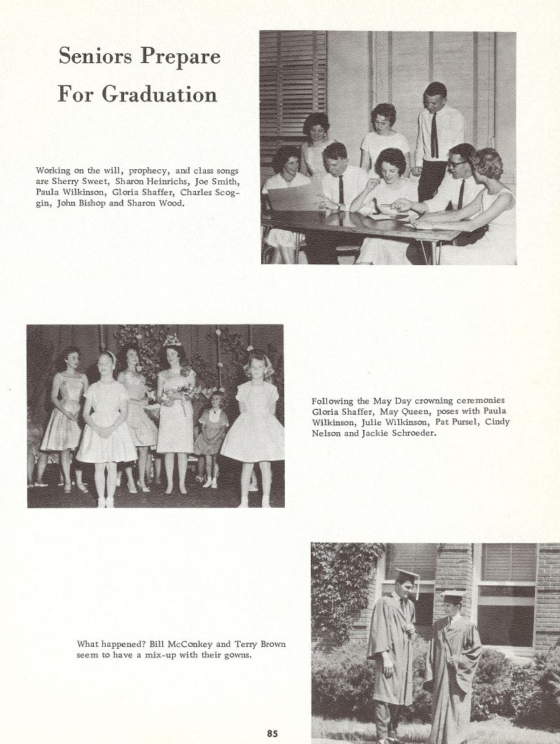 1962 Sherry Sweet, Sharon Heinrichs, Joe Smith, Paula Wilkinson, Gloria Shaffer, Charles Scoggin, John Bishop, Sharon Wood, Pat Pursel, Cindy Nelson, Jackie Schroeder, Bill McConkey, Terry Brown,