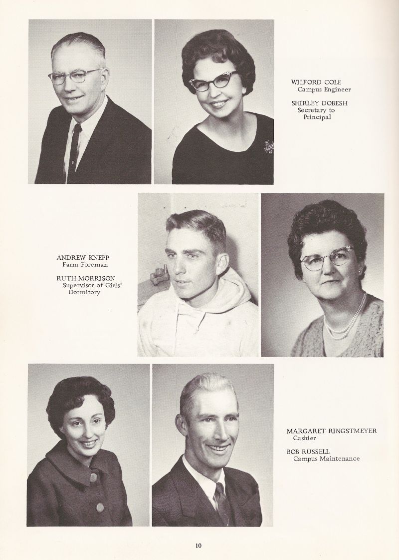 1967 Wilford Cole, Shirley Dobesh, Andrew Knepp, Ruth Morrison, Margaret Ringstmeyer, Bob Russell. 
