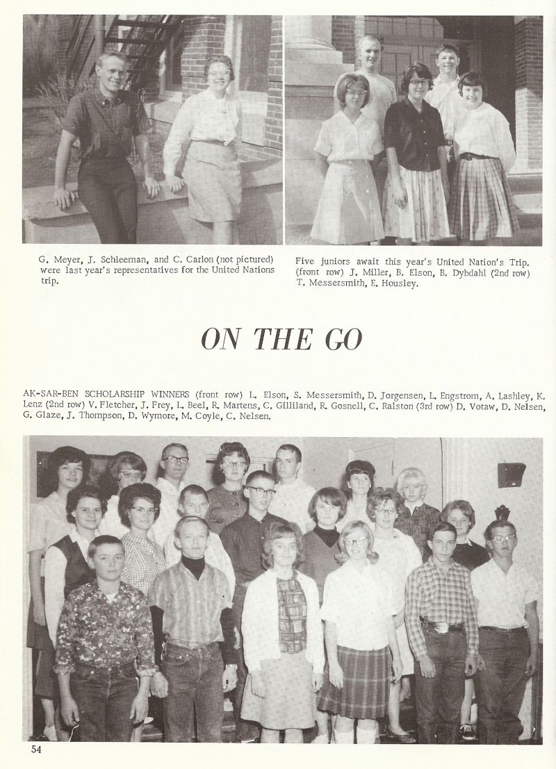 1965 Meyer, Schleeman, Carlon, Miller, Elson, Dybdahl, Messersmith, Eldon Housley, Elson, Messersmith, Jorgensen, Engstrom, Lashley, Frey, Beel, Martens, Gilliland, Gosnell, Ralston, Votaw, Nelsen, Glaze, Thompson, Wymore, Coyle, Nelsen 