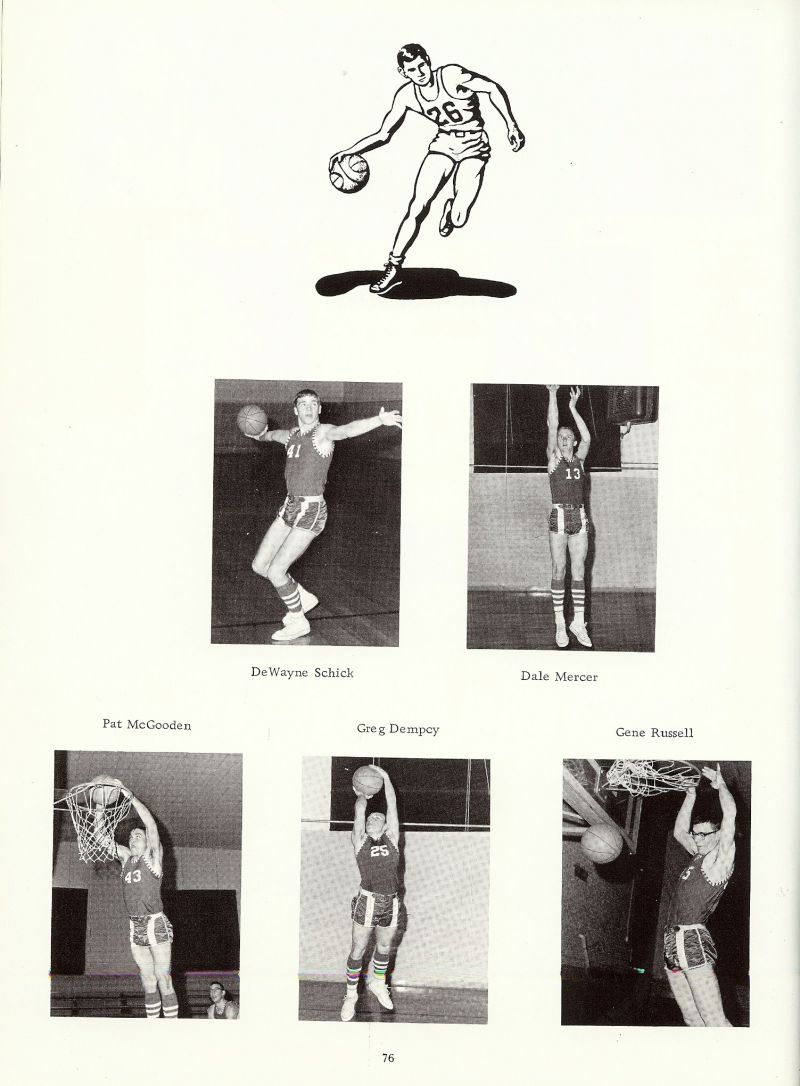 1967 DeWayne Schick, Dale Mercer, Pat McGooden, Greg Dempcy, Gene Russell. 