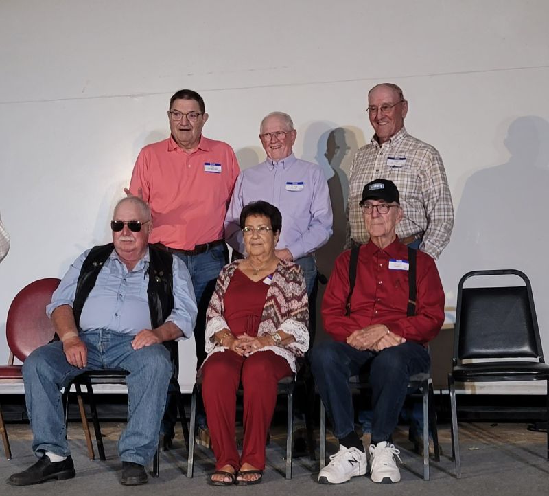 Reunions Raymond Arehart, Judy Younkin, Dean Speth, Roy Walgamott, Ernest Unger, Ron Gilliland,