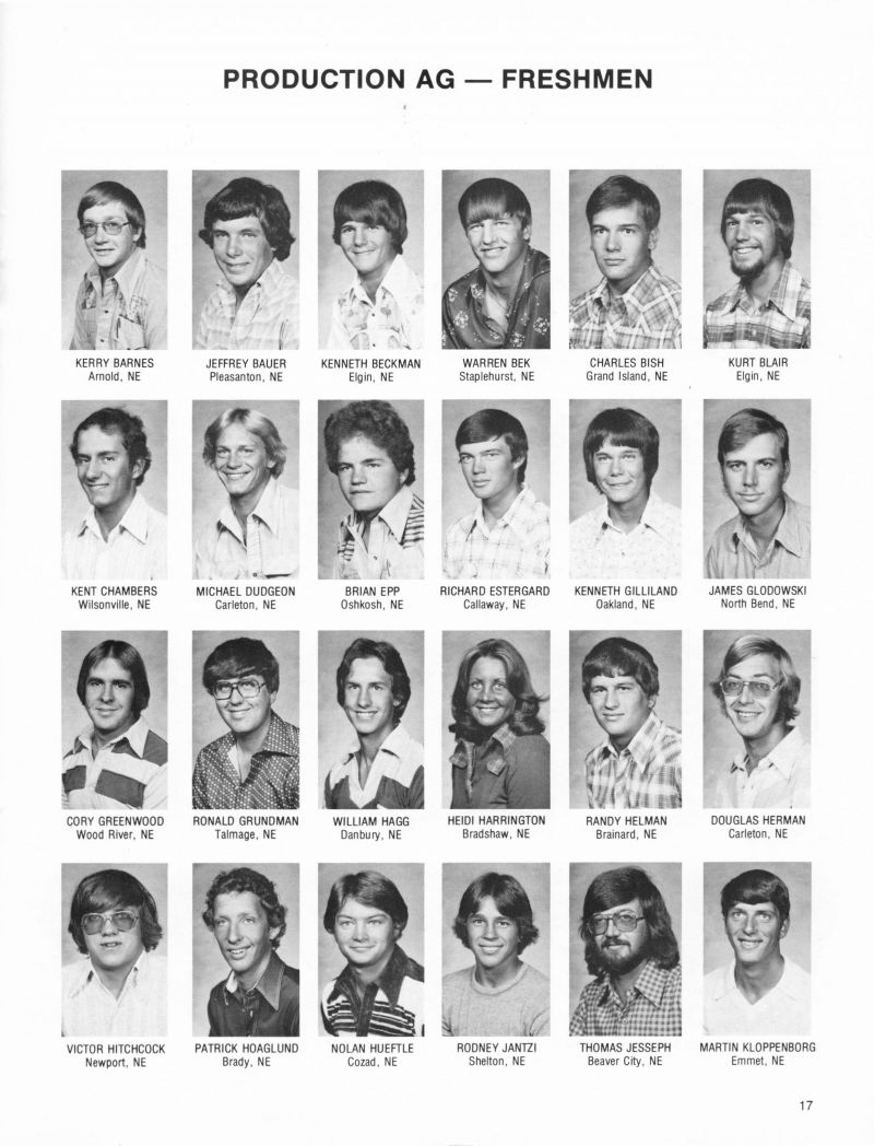 1979 Kerry Barnes, Jeffrey Bauer, Kenneth Beckman, Warren Bek, Charles Bish, Kurt Blair, Kent Chambers, Michael Dudgeon, Brian Epp, Richard Estergard, Kenneth Gilliland, James Glodowski, Cory Greenwood, Ronald Grundman, William Hagg, Heidi Harrington, Randy Helman, Douglas Herman, Patrick Hoaglund, Nolan Hueftle, Rodney Jantzi, Rodney Janzi, Thomas Jesseph, Martin Kloppenborg,  
