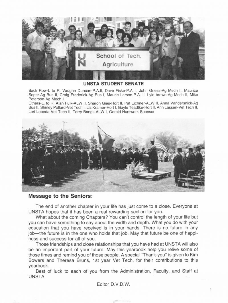 1982 Vaughn Duncan, Dave Fiske, John Griess, Maurice Soper, Craig Frederick, Maurie Larson, Lyle Brown, Mike Peterson, Alan Fulk, Sharon Gies, Pat Eichner, Anna Vandersnick, Shirley Pollard, Liz Kramer, Gayle Teadtke, Ann Lassen, Lori Lobeda, Terry Bangs, Gerald Huntwork. 