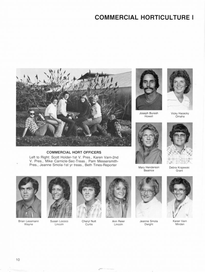 1982 Scott Holder, Karen Barn, Mike Carnicle, Pam Messersmith, Jeanne Smola, Beth Tines, Joseph Buresh, Vicky Hacecky, Mary Henderson, Debra Krajewski, Brian Lessmann, Susan Lococo, Cheryl Nutt, Ann Reier, Jeanne Smola, Karen Varn,    