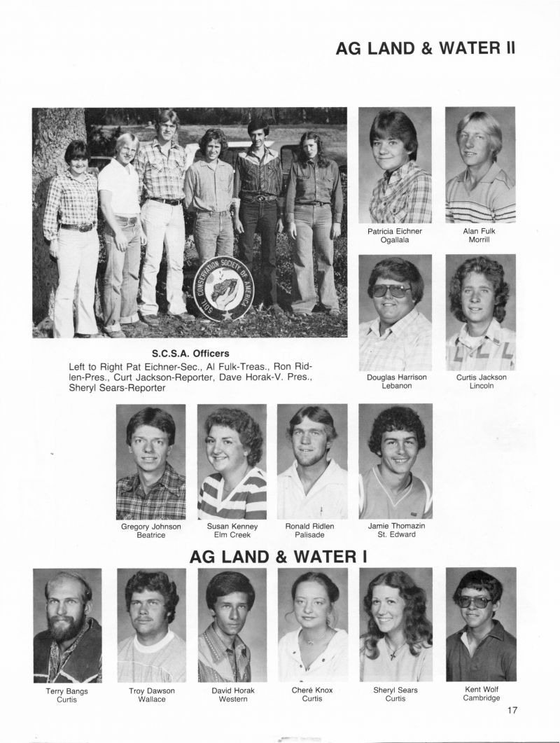 1982 Pat Eichner, Al Fulk, Ron Ridlen, Curt Jackson, Dave Horak, Sheryl Sears, Patricia Eichner, Alan Fulk, Douglas Harrison, Curtis Jackson, Gregory Johnson, Susan Kenney, Ronald Ridlen, Jamie Thomazin, Terry Bangs, Troy Dawson, David Horak, Chere Knox, Sheryl Sears, Kent Wolf, 