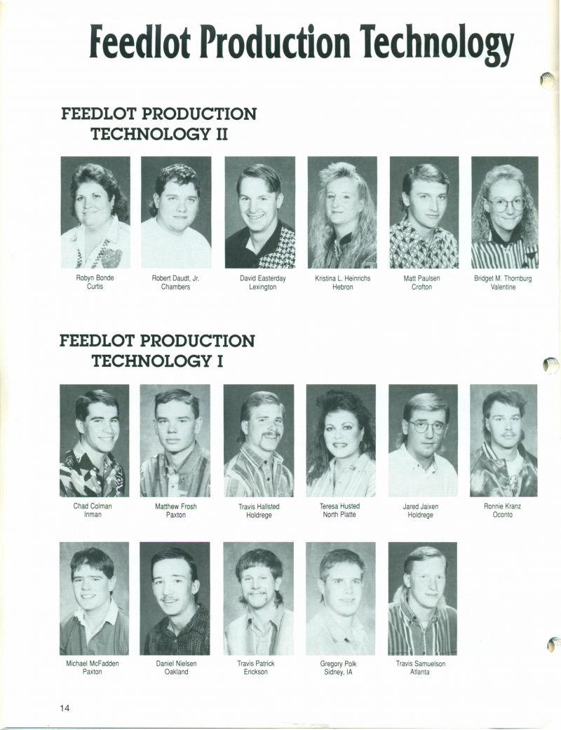 1994 Robyn Bonde, Robert Daudt, Jr, David Easterday, Kristina Heinrichs, Matt Paulsen, Bridget Thornburg, Chad Colman, Matthew Frosh, Travis Hallsted, Teresa Husted, Jared Jaixen, Ronnie Kranz, Michael McFadden, Daniel Nielsen, Travis Patrick, Gregory Polk, Travis Samuelson, Robyn Winters,