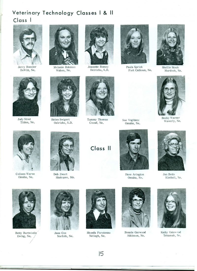 1975 Classes I {Cont.}:
Jesrry Roesler, Melanie Rohman, Jeanette Romey, Pauala Sprick, Shellie Stock, Judy Stout, Helen Swigert, Tammy Thomas, Sue Vogltanz, Becky Warner, Colleen Werve, & Deb Zwart.

Classes II {Cont.}: Dave Arington, Jan Betts, Betty Burtwistle, Jane Cox, Rhonda Furstenau, Bonnie Garwood, & Katie Gatewood.