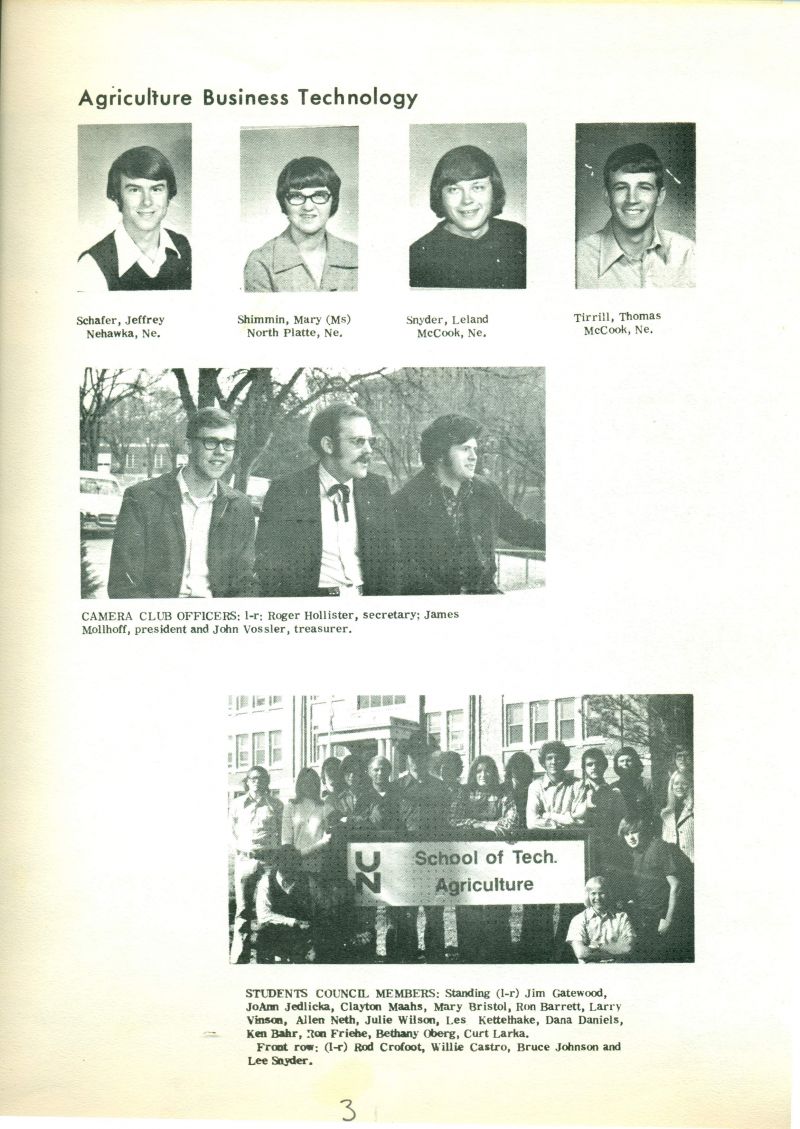 1974-75 Jeffrey Shafer, Mary Shimmin, Leland Snyder, Tirrill Thomas.

Insets:
* Camera Club Officers.
* Students Council Members. 