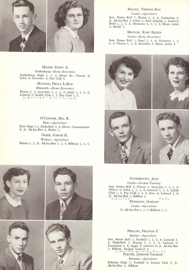 1951 Vernon Magill, Ruby Matson, Emma Miller, Della Munger, Bill O'Connor, Garth Ogier, Jean Osterhoudt, Harlan Peterson, Preston Phillips, Johnnie Porter,