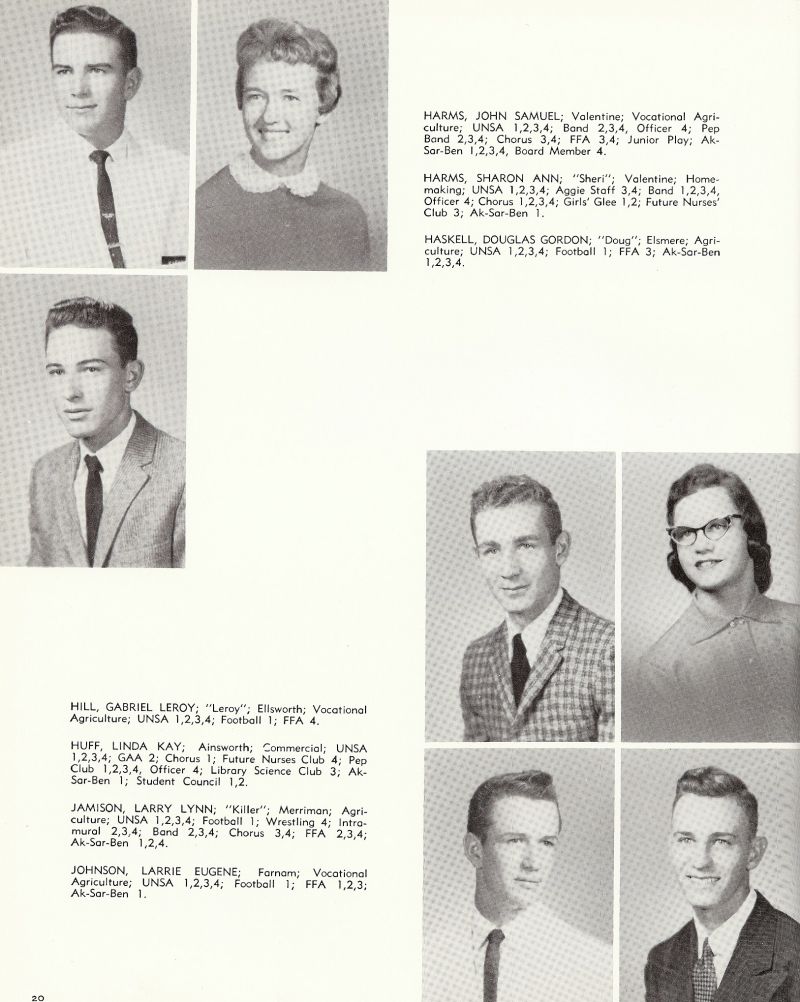 1960 John Harms, Sharon Harms, Sheri Harms, Douglas Haskell, Doug Haskell, Gabriel Hill, Leroy Hill, Linda Huff, Larry Jamison, Larrie Johnson,