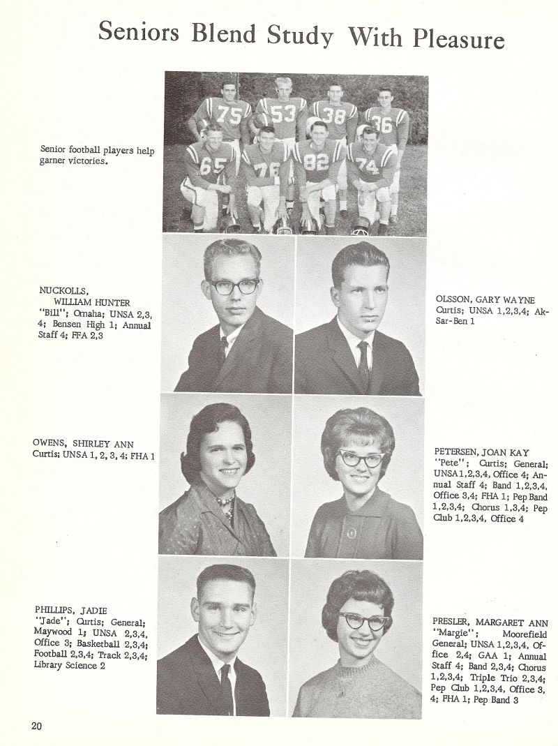 1963 William Nuckolls, Bill Nuckolls, Gary Olsson, Shirley Owens, Joan Petersen, Jadie Phillips, Margaret Presler, Margie Presler,