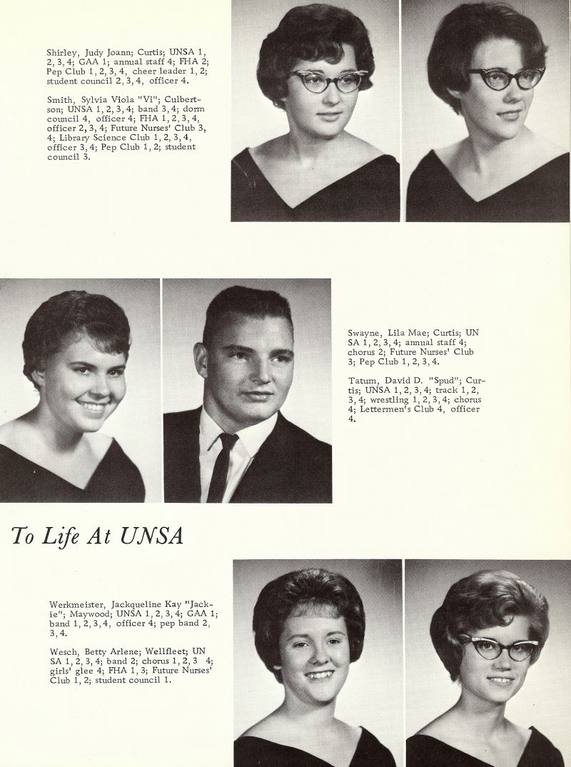 1964 Judy Shirley, Sylvia Smith, Viola Smith, Lila Swayne, David Tatum, Jackqueline Werkmeister, Jackie Werkmeister, Betty Wesch,