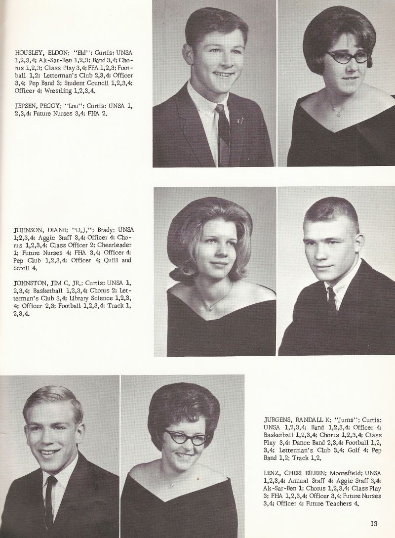 1966 Eldon Housley, Peggy Jepsen, Diane Johnson, Jim Hohnston, Jim Hohnston Jr, Randall Jurgens, Randy Jurgens, Cheri Lenz,