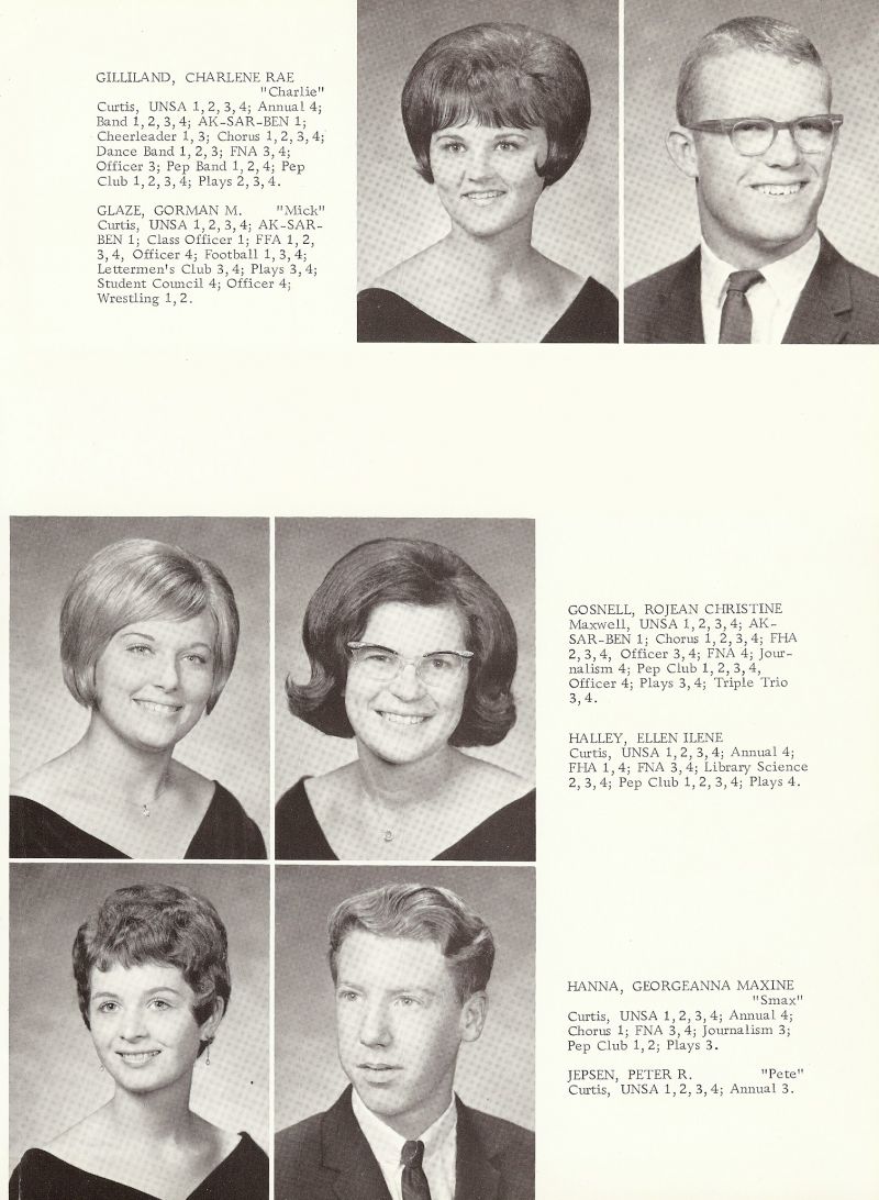 1968 Charlene Gilliland, Charlie Gilliland, Gorman Glaze, Mick Glaze, Rojean Gosnell, Ellen Halley, Georgeanna Hanna, Smax Hanna, Peter Jepsen, Pete Jepsen,