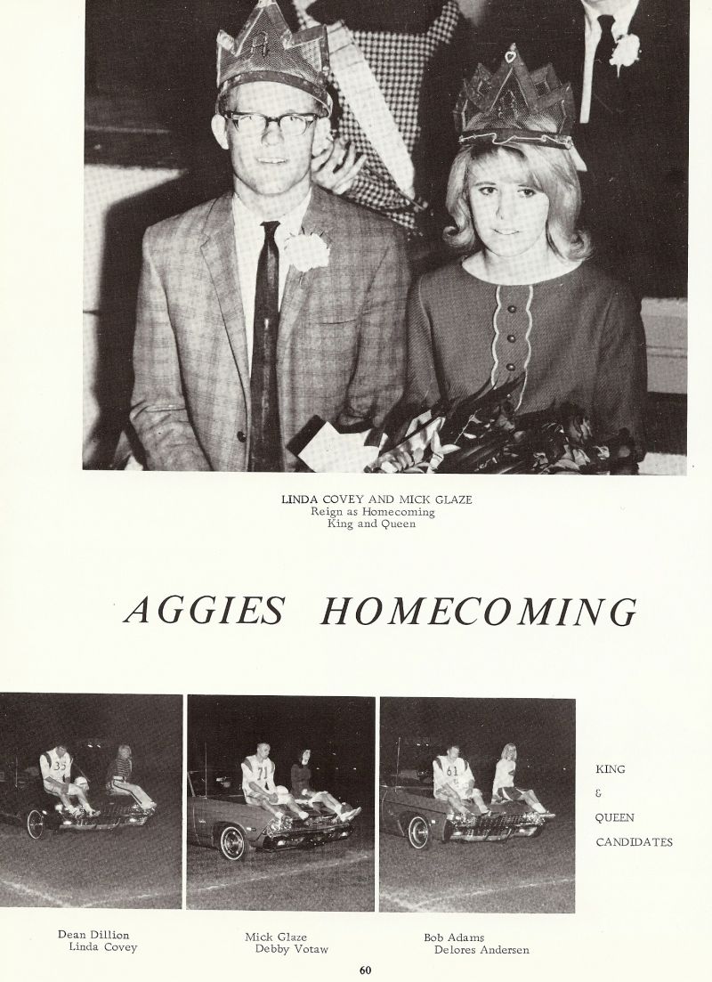1968 Mick Glaze, Linda Covey, Dean Dillon, Linda Covey, Mick Glaze, Debby Votaw, Bob Adams, Delores Andersen,