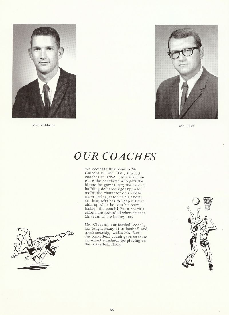 1968 Coach Gibbons. Coach Butt.