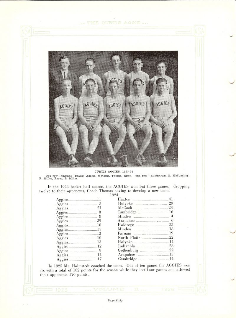 Volume_II Coach Dwight Thomas. Gerald Adams, Elroy Watkins, Charles Thorne, Ted Elson, John Rundstrom, Elston McConahay, R. Miller, Kenneth Razee, Lee Miller,