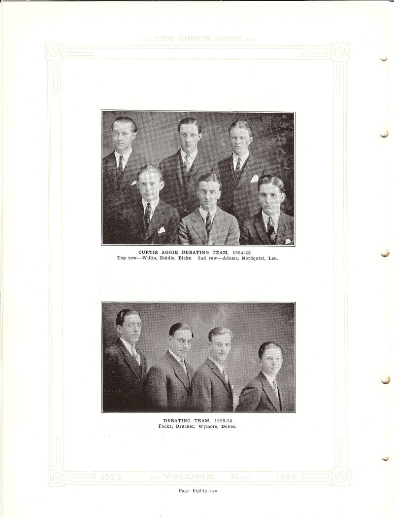 Volume_II Rex Willis, Lloyd Riddle, Ben Blake, Gerald Adams, Myron Nordquist, Arch Leu, Donald Fracka, Fred Drucker, Dean Wymore, Dudly Dobbs,