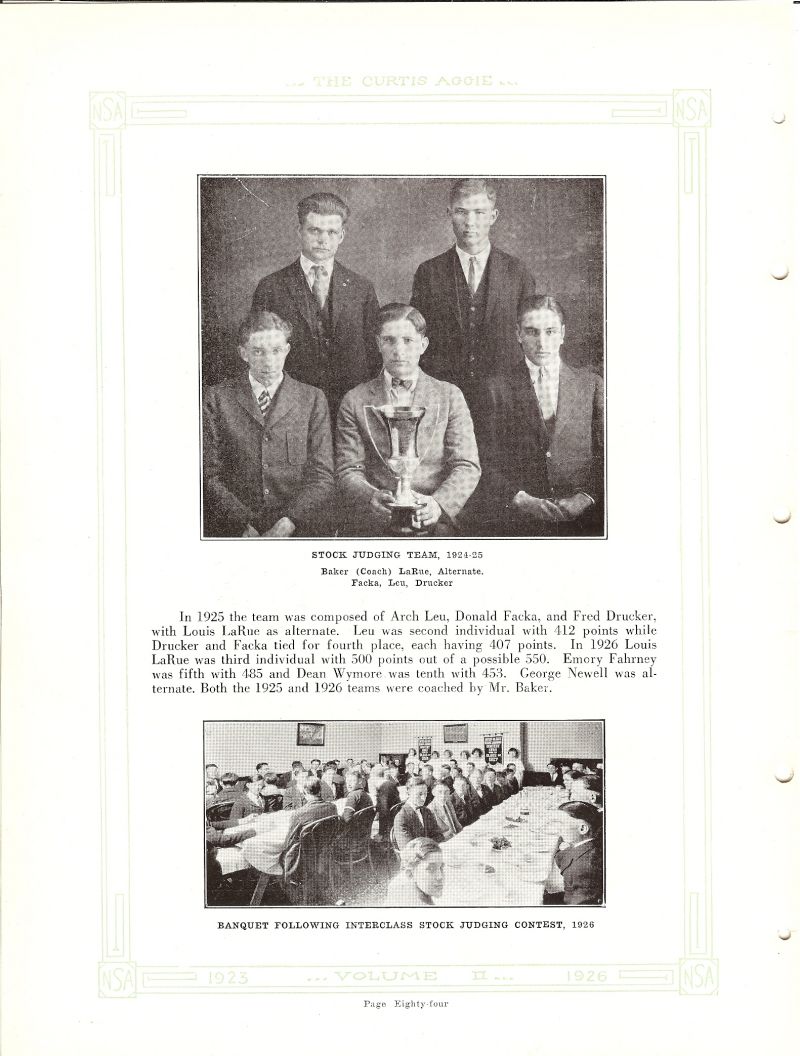 Volume_II Coach Marvel Baker. Louis LaRue, Donald Fracka, Arch Leu, Fred Drucker,