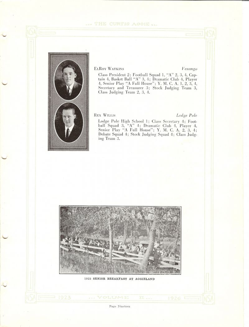 1925 ElRoy Watkins, Rex Willis, 
