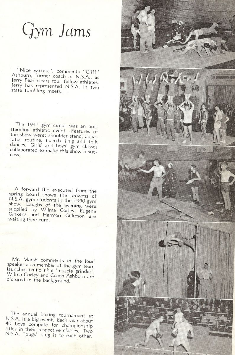1940 Coach Ashburn. Jerry Fear, Wilma Gorley, Eugene Ginkens, Harmon Gilkeson, Coach Marion Marsh.